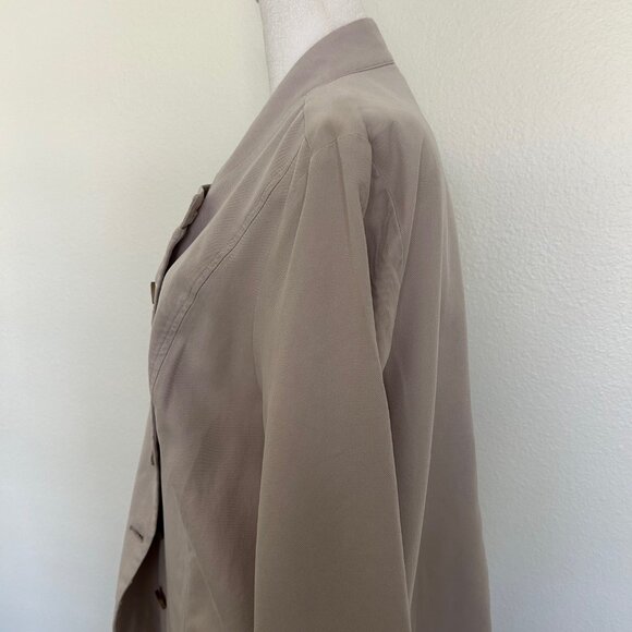 J. Jill Pure Jill Elements Draped-Front Jacket Womens SZL Beige Cotton Button - Picture 4 of 8
